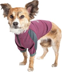 Dog Helios Eboneflow 4-Way-Stretch Dog Yoga T-Shirt, Dark Pink/Grey, X-Large
