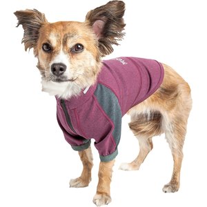 Dog Helios Eboneflow 4-Way-Stretch Dog Yoga T-Shirt, Dark Pink/Grey, X-Large