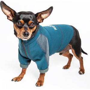 Dog Helios Eboneflow 4-Way-Stretch Dog Yoga T-Shirt, Ocean Blue/Grey, Large
