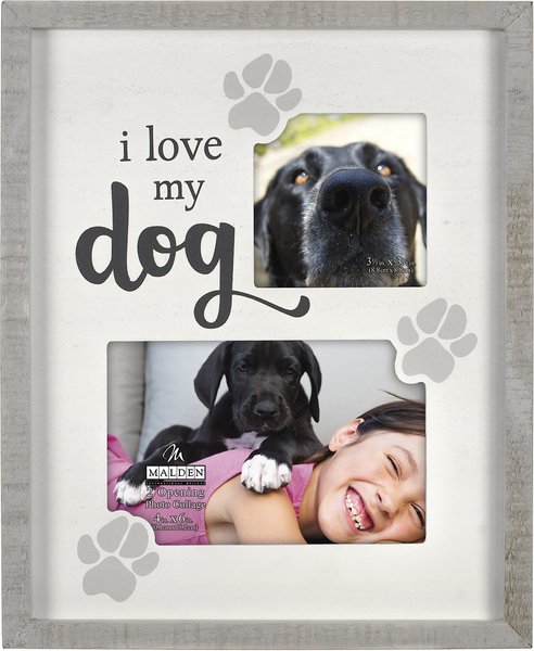 Malden International Designs "I Love My Dog" Two Slotted Picture Frame, 4 x 6-in & 3 x 3-in slide 1 of 3