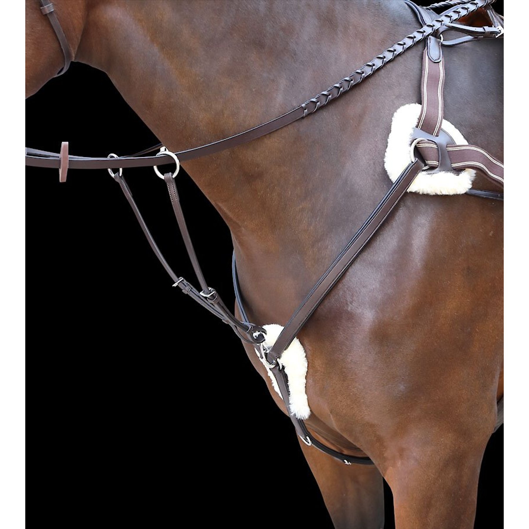 Shires Equestrian Products Rossano Five Point Horse Breastplate, Black, Cob