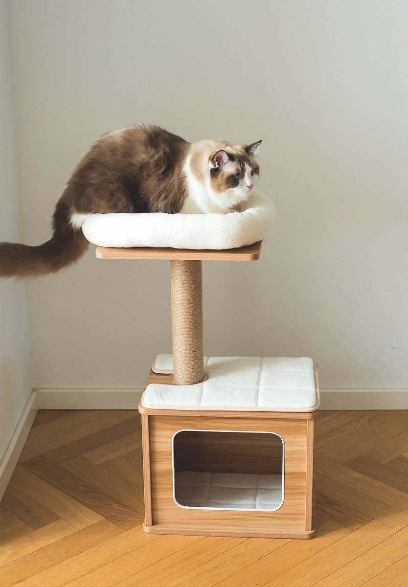 CATRY 29.7in Modern Jute Cat Tree & Condo