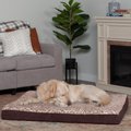 FurHaven Faux Fur & Suede Deluxe Cooling Gel Dog & Cat Mattress, Espresso, Jumbo