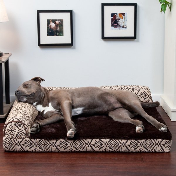 FurHaven Southwest Kilim Orthopedic Deluxe Chaise Dog & Cat Bed, Desert Brown, Large slide 1 of 9