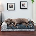 FurHaven Southwest Kilim Orthopedic Deluxe Chaise Dog & Cat Bed, Boulder Gray, Large
