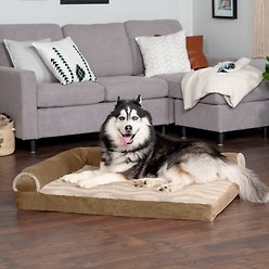 FurHaven Wave Fur & Velvet Orthopedic Deluxe Chaise Dog & Cat Bed, Brownstone, Jumbo