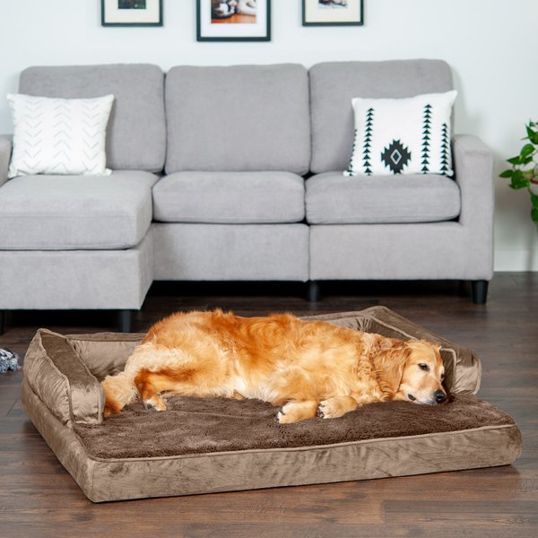 FurHaven Plush & Velvet Orthopedic Comfy Couch Dog & Cat Bed, Almondine, Jumbo slide 1 of 9