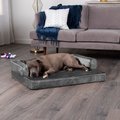 FurHaven Plush & Velvet Orthopedic Comfy Couch Dog & Cat Bed, Dark Gray, Large