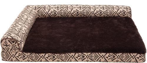 Show full view: FurHaven Southwest Kilim Cooling Gel Deluxe Chaise Dog & Cat Bed, Desert Brown, Large slide 3 of 10