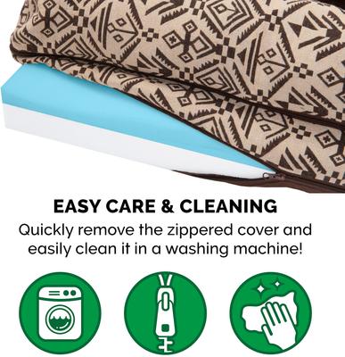 Show full view: FurHaven Southwest Kilim Cooling Gel Deluxe Chaise Dog & Cat Bed, Desert Brown, Large slide 8 of 10