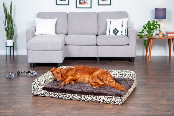 FurHaven Southwest Kilim Cooling Gel Deluxe Chaise Dog & Cat Bed, Desert Brown, Jumbo slide 1 of 9