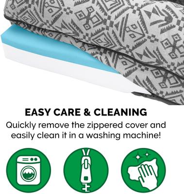 Show full view: FurHaven Southwest Kilim Cooling Gel Deluxe Chaise Dog & Cat Bed, Boulder Gray, Jumbo slide 8 of 10