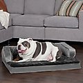 FurHaven Plush & Velvet Cooling Gel Comfy Couch Dog & Cat Bed, Dark Gray, Large