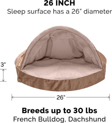 Show full view: FurHaven Wave Fur & Velvet Orthopedic Snuggery Dog & Cat Bed, Brownstone, 26-in slide 5 of 10