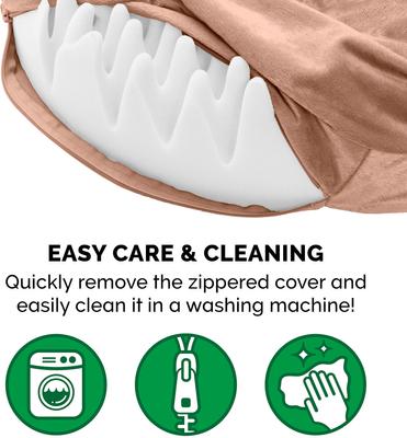 Show full view: FurHaven Wave Fur & Velvet Orthopedic Snuggery Dog & Cat Bed, Brownstone, 26-in slide 8 of 10