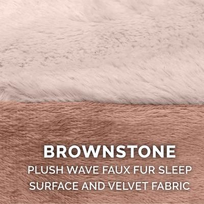 Show full view: FurHaven Wave Fur & Velvet Orthopedic Snuggery Dog & Cat Bed, Brownstone, 26-in slide 9 of 10
