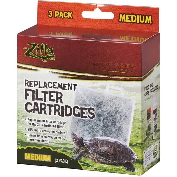 ZILLA Reptile Terrarium Filter Replacement Cartridges, 3 count, Medium