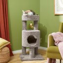 Frisco 36-in Real Carpet Wooden Cat Tree, Gray