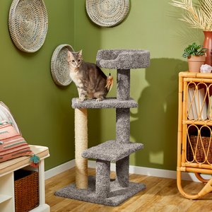 Frisco 41.5-in Real Carpet Wooden Cat Tree, Gray