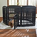 Frisco 8 Panel Plastic Dog Exercise Playpen with Door, 34-in H, Black