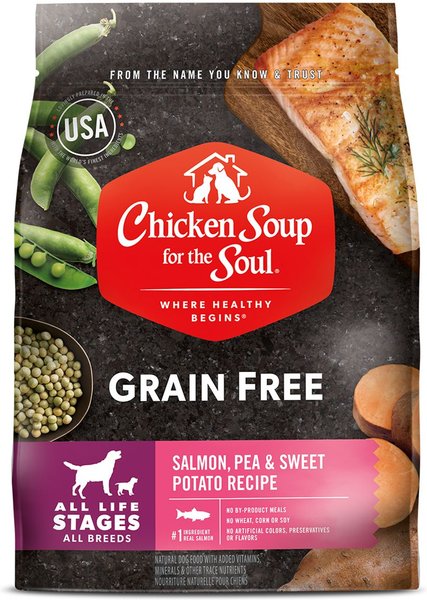 Chicken Soup for the Soul Grain-Free Salmon, Pea & Sweet Potato Recipe Dry Dog Food, 4-lb bag slide 1 of 6