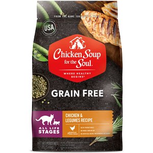 Chicken Soup for the Soul Chicken & Legumes Recipe Grain-Free Dry Cat Food, 4-lb bag