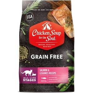 Chicken Soup for the Soul Salmon & Legumes Recipe Grain-Free Dry Cat Food, 4-lb bag