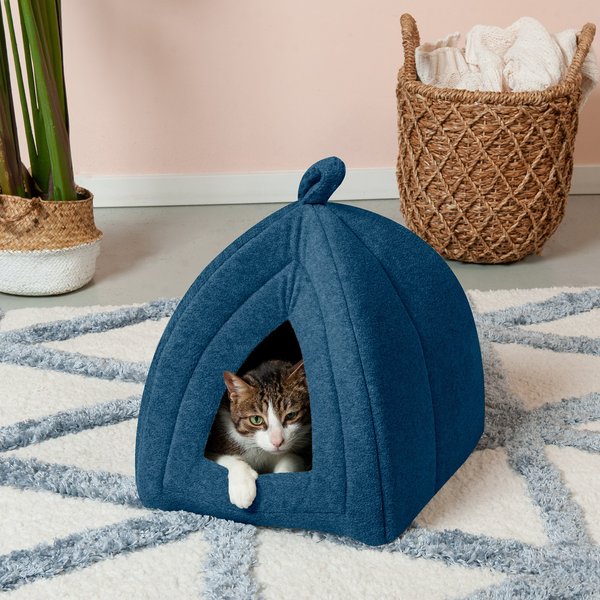 BEST PET SUPPLIES Dog Cat Soft Tent Bed Navy Medium Chewy