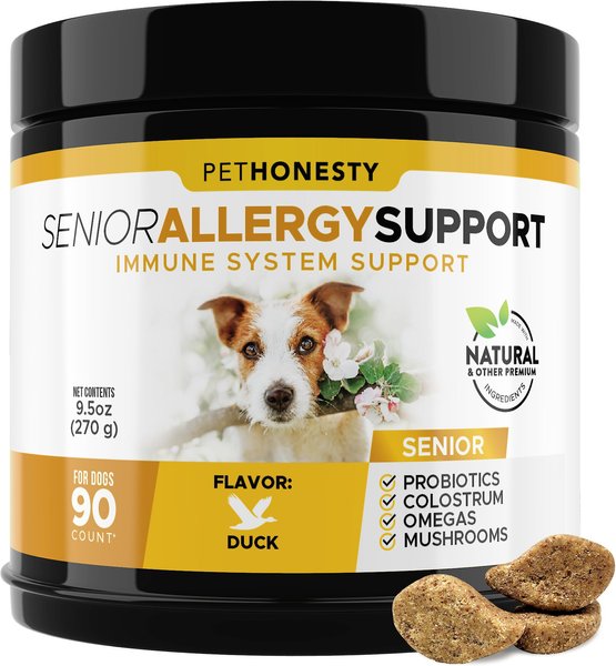 PetHonesty Duck Flavored Soft Chews Allergy & Immune Supplement for Senior Dogs, 90 count slide 1 of 7
