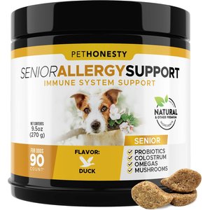 PetHonesty Duck Flavored Soft Chews Allergy & Immune Supplement for Senior Dogs, 90 count