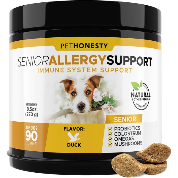 Pethonesty Duck Flavored Soft Chews Allergy & Immune Supplement For 