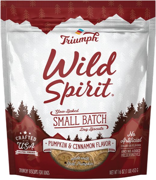 Triumph Wild Spirit Slow Baked Small Batch Pumpkin & Cinnamon Flavor Biscuits Dog Treats, 16-oz bag slide 1 of 9