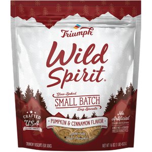 Triumph Wild Spirit Slow Baked Small Batch Pumpkin & Cinnamon Flavor Biscuits Dog Treats, 16-oz bag