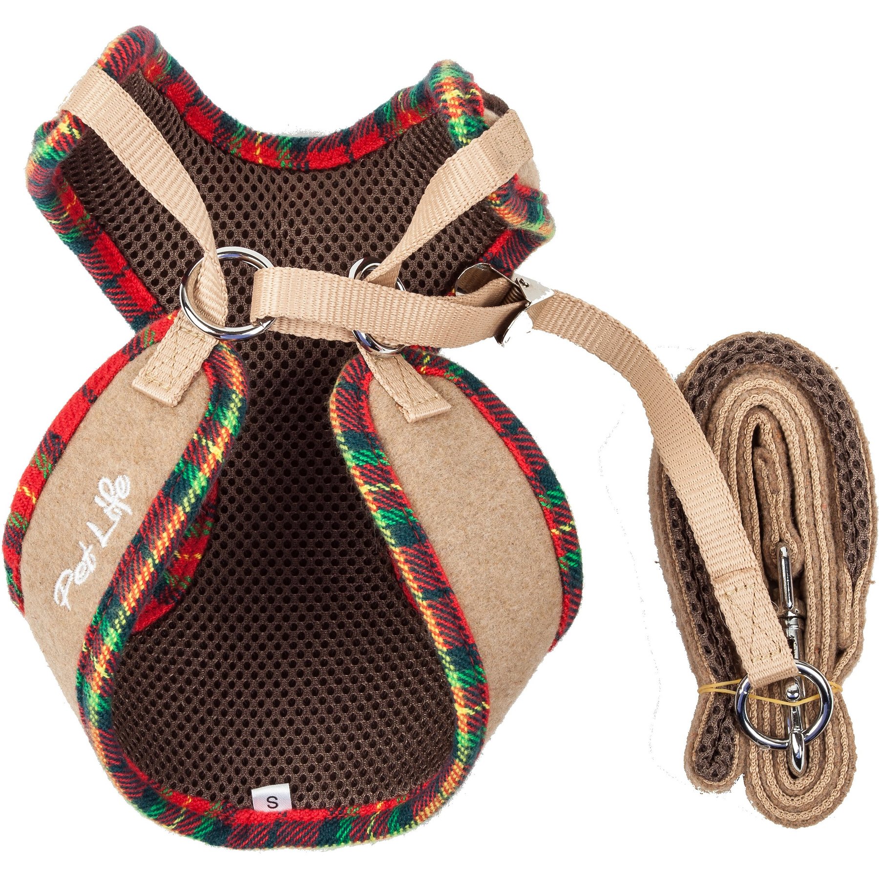 Pet Life Luxe Dapperbone 2-In-1 Mesh Reversible Dog Harness & Leash, Large