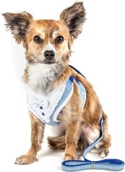 Pet Life Luxe Spawling 2-In-1 Mesh Reversible Dog Harness & Leash, Blue, X-Small