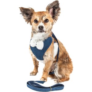Pet Life Luxe Pom Draper 2-In-1 Mesh Reversible Dog Harness & Leash, X-Small