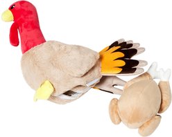 Frisco Holiday Turkey 2-in-1 Plush Squeaky Dog Toy, Medium/Large