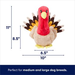 Frisco Holiday Turkey 2-in-1 Plush Squeaky Dog Toy, Medium/Large slide 2 of 6