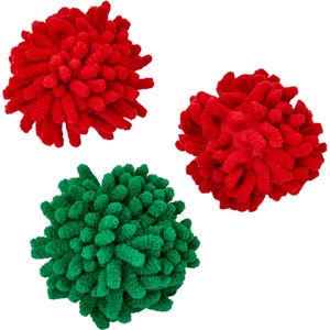 Frisco Holiday Moppy Ball Cat Toy with Catnip, 3 count