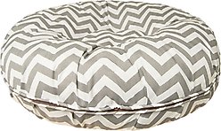 Bessie + Barnie Wave Bagel Pillow Dog Bed with Removable Cover, Gray, X-Small slide 2 of 4