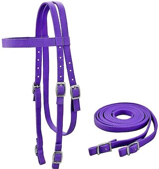 Tahoe Tack Testiera In Nylon Doppio Strato Con Redini - Full Size, Colore Nero