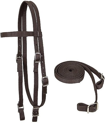 Tahoe Tack Double Layered Nylon Western Horse Headstall & Reins, Full