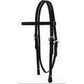 Tahoe Tack Double Stitched Leather Western Horse Browband Headstall, Black, Full