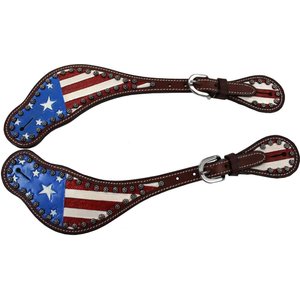 Tahoe Tack American Flag Leather Western Mens Spur Straps