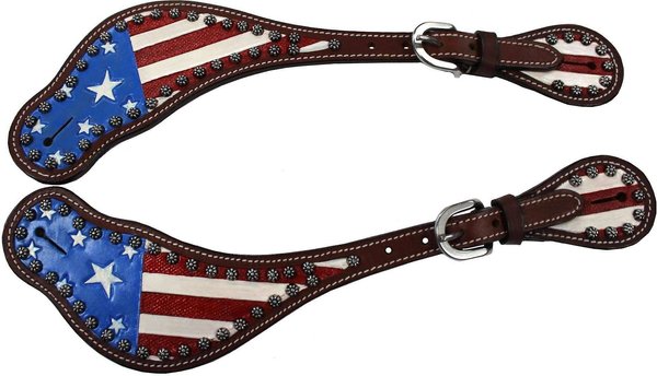 Tahoe Tack American Flag Leather Western Womens Spur Straps slide 1 of 3