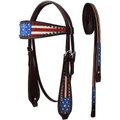 Tahoe Tack Western Patriotic American Flag Horse Browband Headstall & Reins, Cob