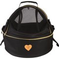 Pet Life Air-Venture Dual-Zip Airline Approved Panoramic Circular Travel Dog Carrier, Black
