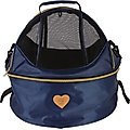 travel bag dog airline approved Pet Life Air-Venture Dual-Zip Airline Approved Panoramic Circular Travel Dog Carrier, Navy