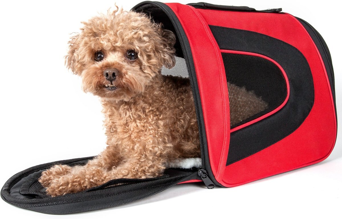 Pet Life Airline Approved Folding Zippered Sporty Mesh Dog Carrier