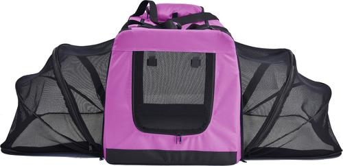 Show full view: Pet Life Hounda Accordion Metal Framed Dual-Sided Collapsible Dog Crate, Pink, Small slide 2 of 6